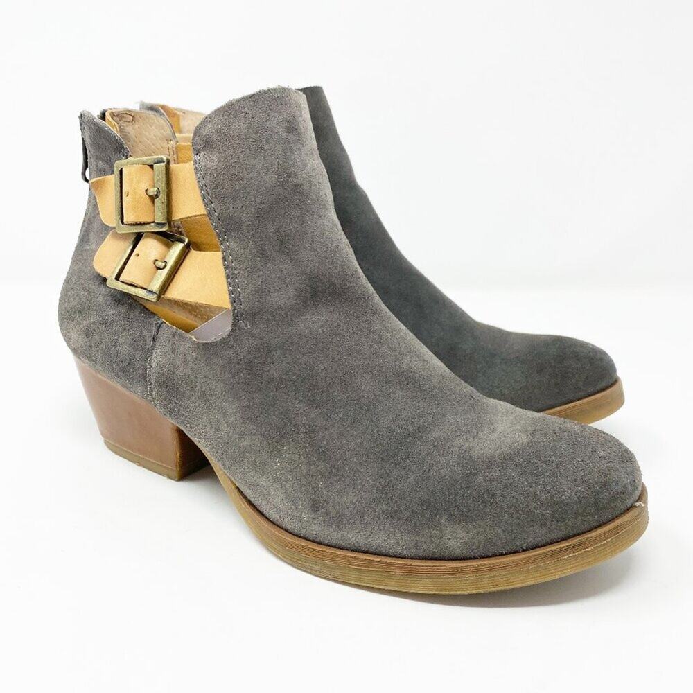 Korks Gray Suede Ankle Booties Women's US Size 6.5 EUC